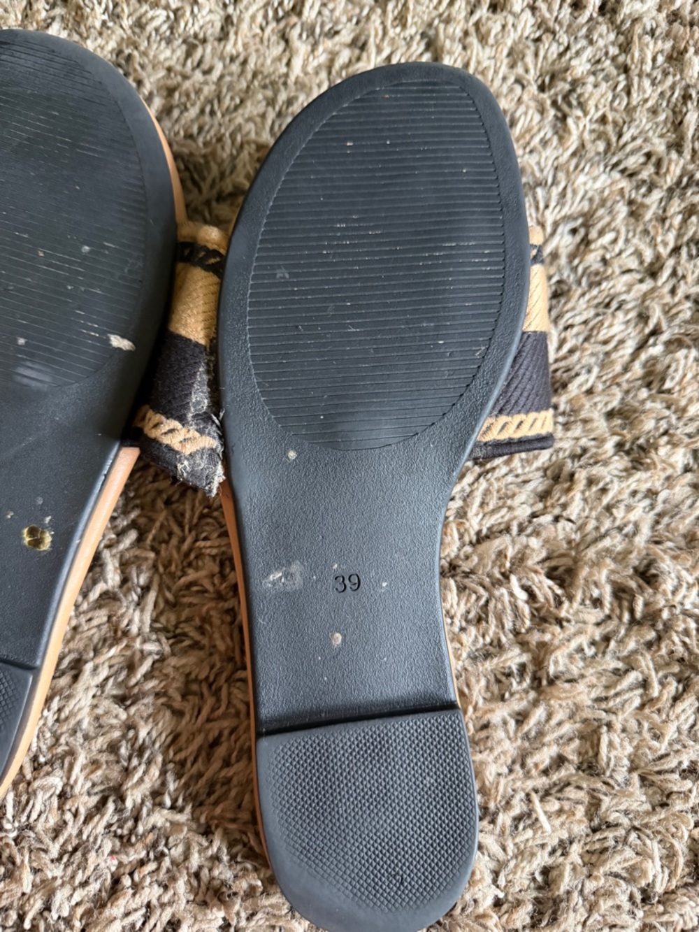 Chanel Black & Tan Logo Slide Sandals - Picture 4 of 8
